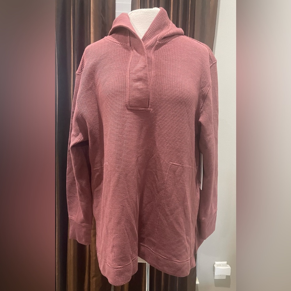 Athleta Coaster Luxe Waffle Hoodie Top, SIZE M